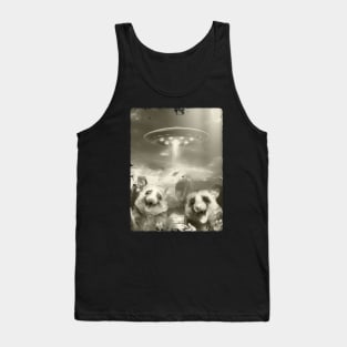 Alien UFO Invasion Funny Possums Tank Top